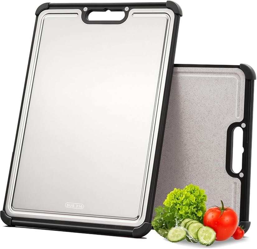 Premium 316 Stainless Steel Cutting Board, Extra Large Non-Toxic Chopp