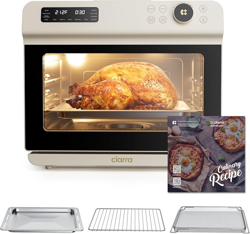 CIARRA 12-in-1 Countertop Steam Air Fryer Combo Oven Pro – 25.4QT Larg