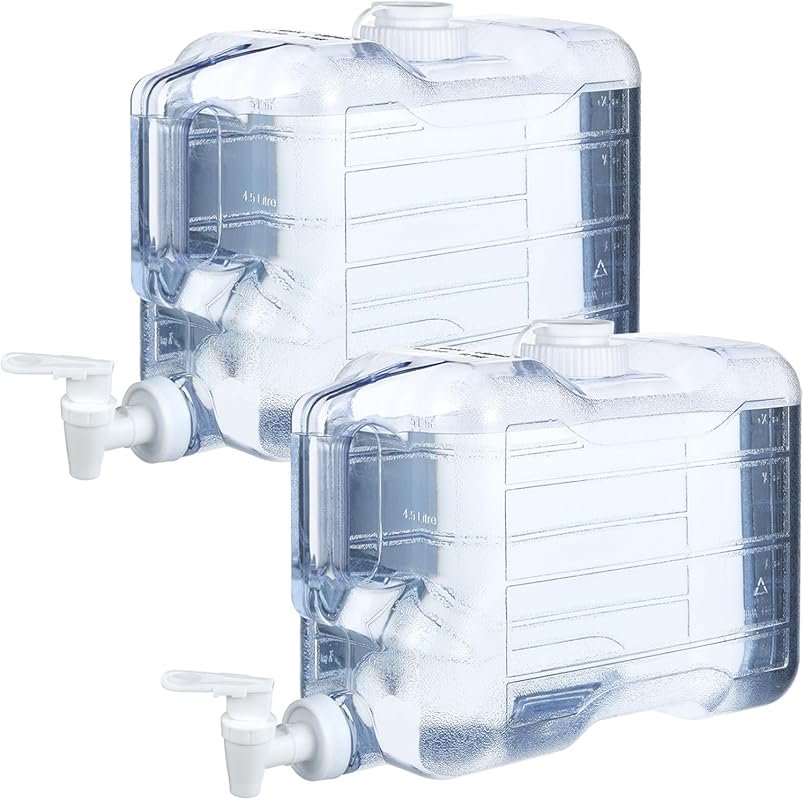 2‑Pack 1.5‑Gallon Fridge Water Dispenser Bottles with Leak‑Proof Spigot