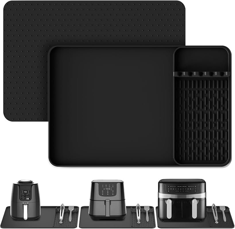 24"x16" Silicone Heat‑Resistant Countertop Mat with Built‑In Kitchen A