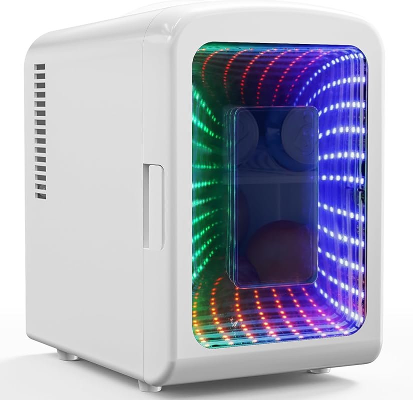 Antarctic Star Mini Compact Refrigerator with Gaming Light, 6 Can Port
