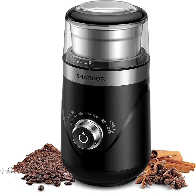 SHARDOR Super Silent Blade Coffee Grinder with Timed Control for Beans