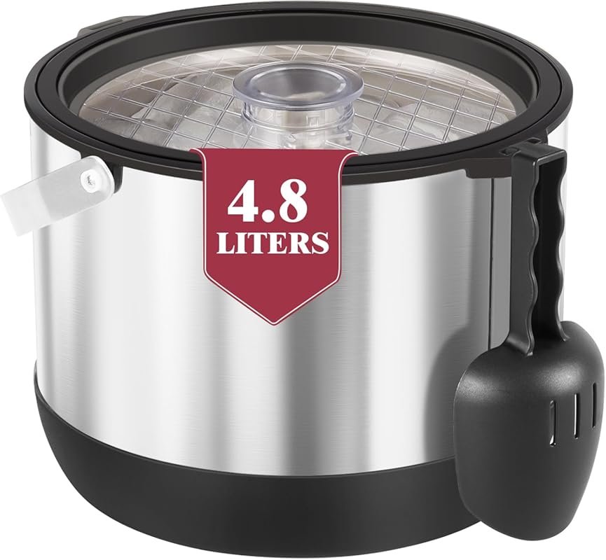 5QT Double-Wall Insulated Ice Bucket with Scoop & Lid for Champagne, W