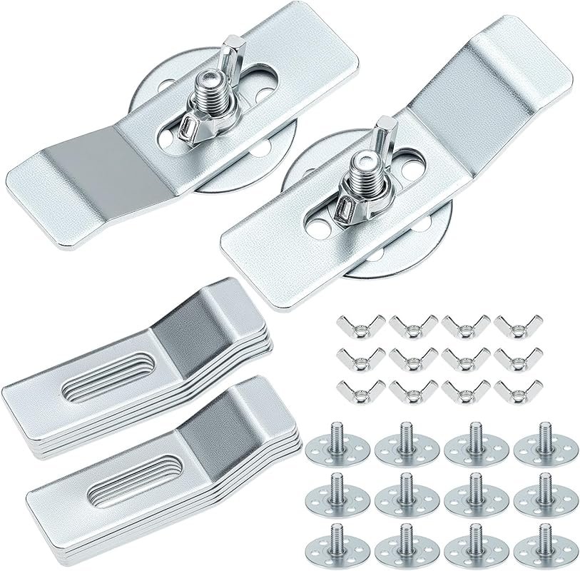 QWORK Zinc Plated Adjustable Sink Mounting Brackets with Wing Nuts (12