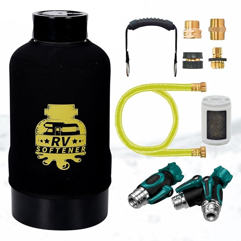 RV Water Softener with Heavy Metal Filter & Protective Cover