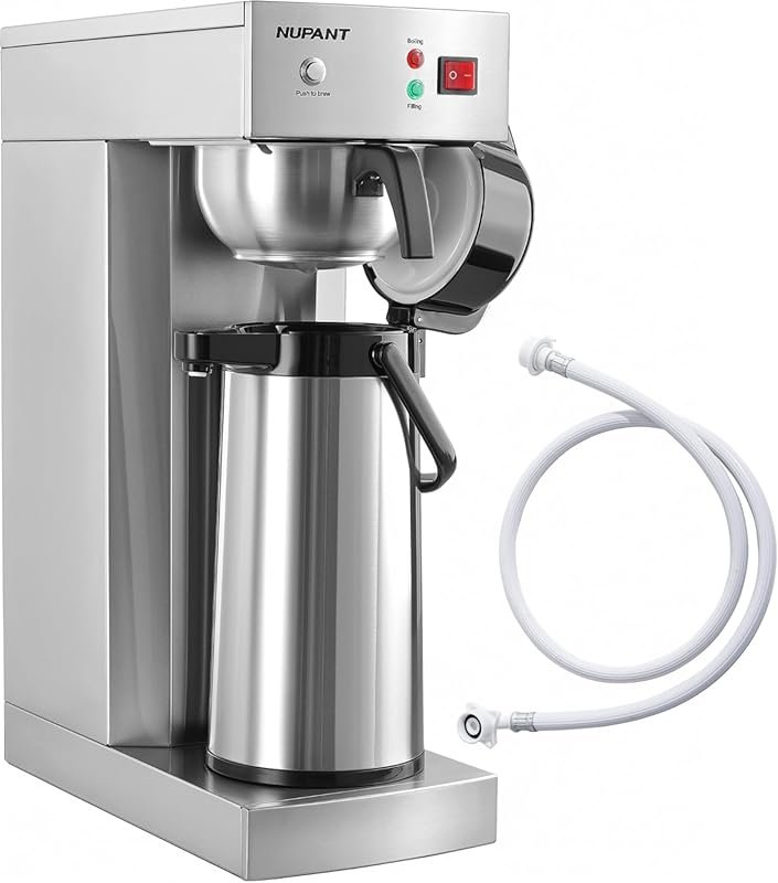 NUPANT Auto-Filling Airpot Coffee Brewer 2.2L with Thermal Carafe, Sta