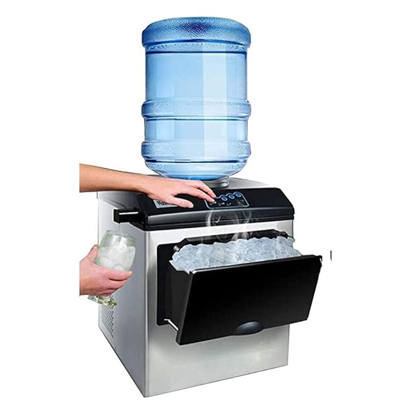 2 in 1 Commercial Countertop Ice Maker with Water Dispenser, 25KG/24H,