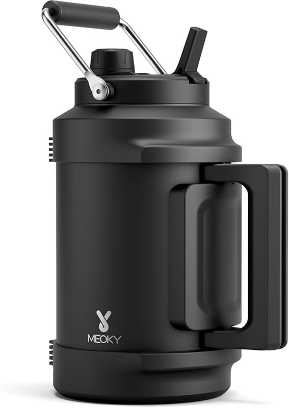 Meoky 128oz Triple Wall Vacuum Insulated Water Jug Top Side Handles 2-