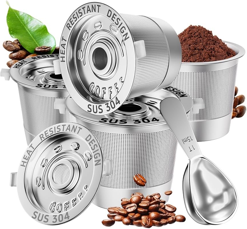 4-Pack SUS 304 Stainless Steel Reusable K-Cups for Keurig 1.0 – BPA-Fr
