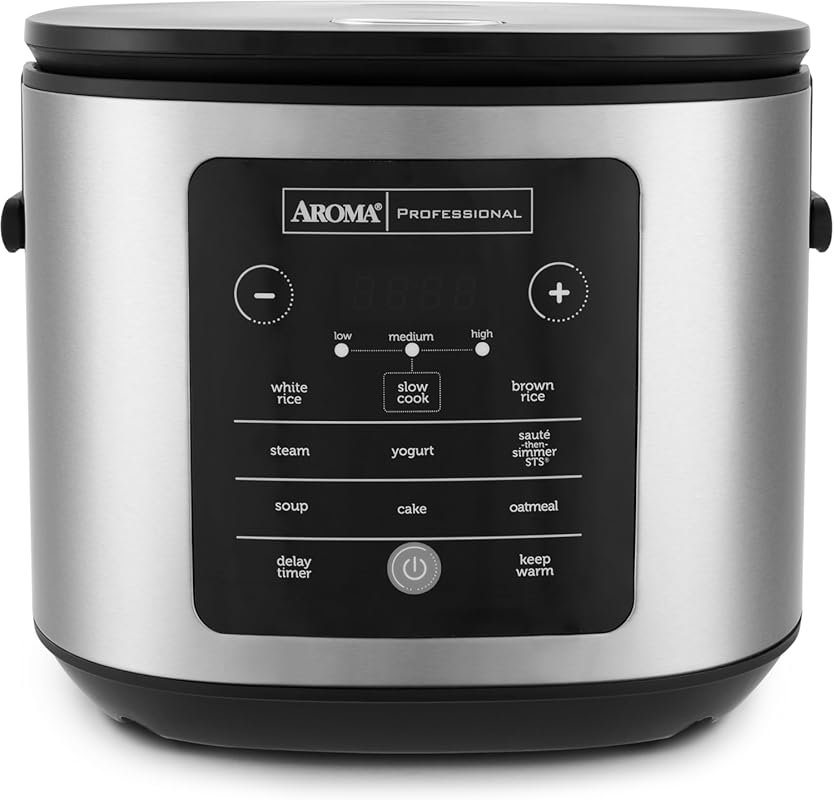 AROMA 20‑Cup Slow‑Cook Rice Cooker with Brown Rice Setting, Lift‑Out P