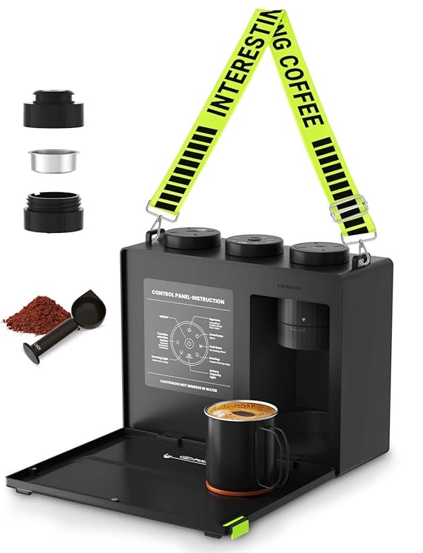CANDY portable espresso machine with strap, one-touch operation, cold 