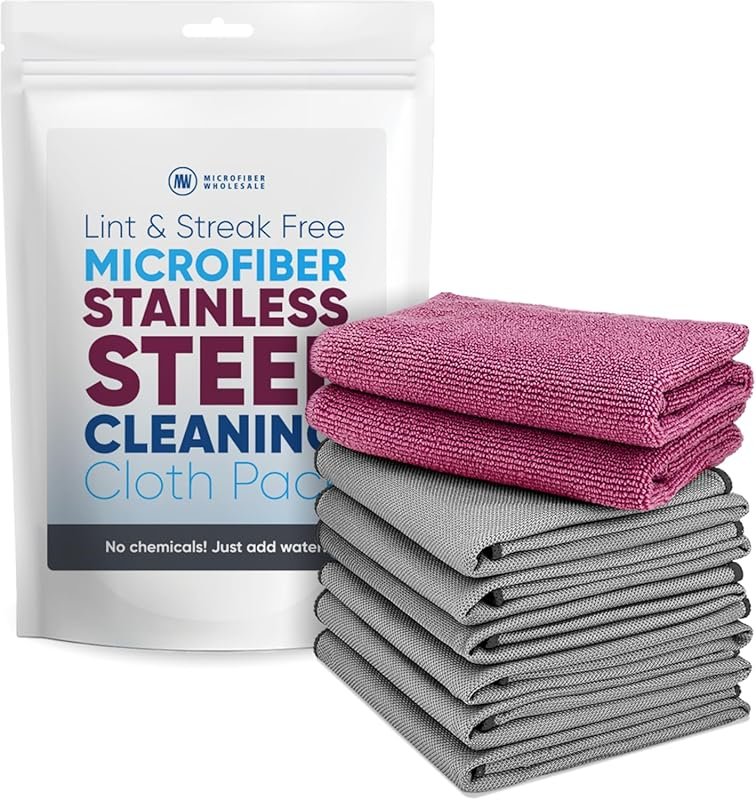 Claro Microfiber Streak-Free Stainless Steel Cleaning Cloths – Lint-Fr