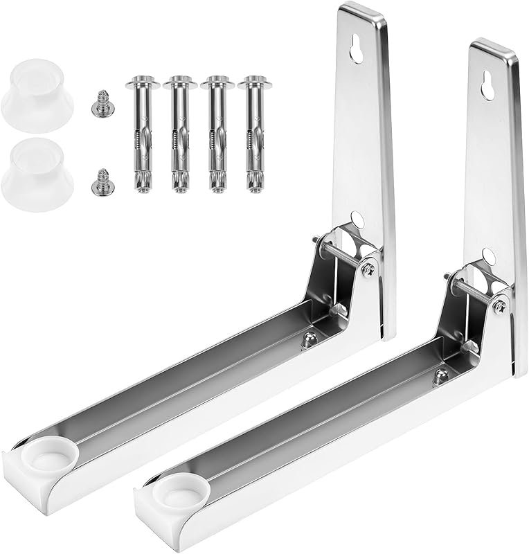 QWORK Stainless Steel Wall Mount Bracket, Foldable, 220 lb Capacity, U