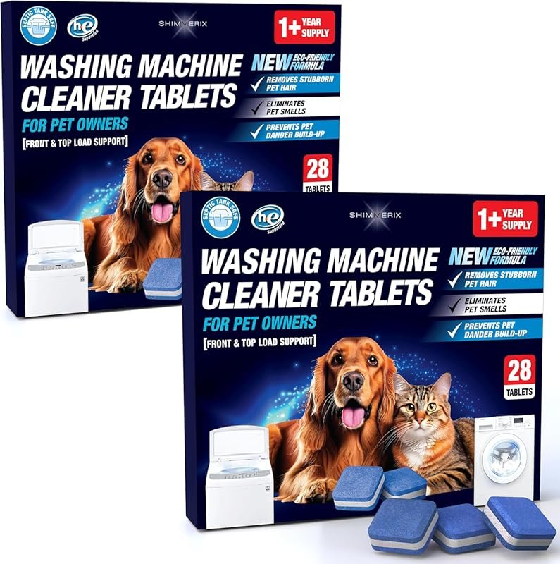 Washing Machine Cleaner Pro Tablets 56 Pack – Removes Stubborn Pet Hai