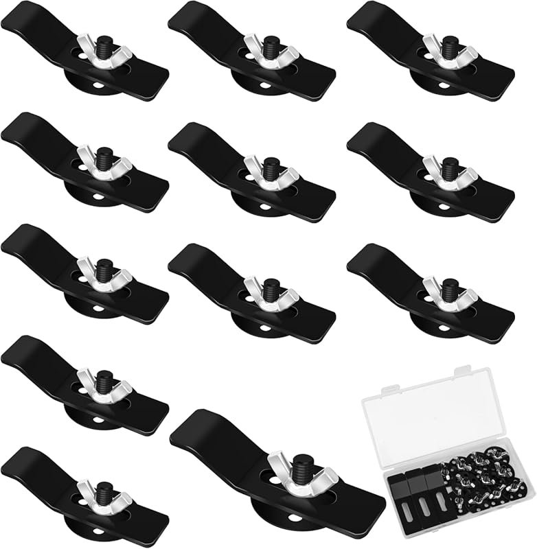 12-Pack Catcan Black Undermount Sink Clips, Heavy-Duty Support Bracket