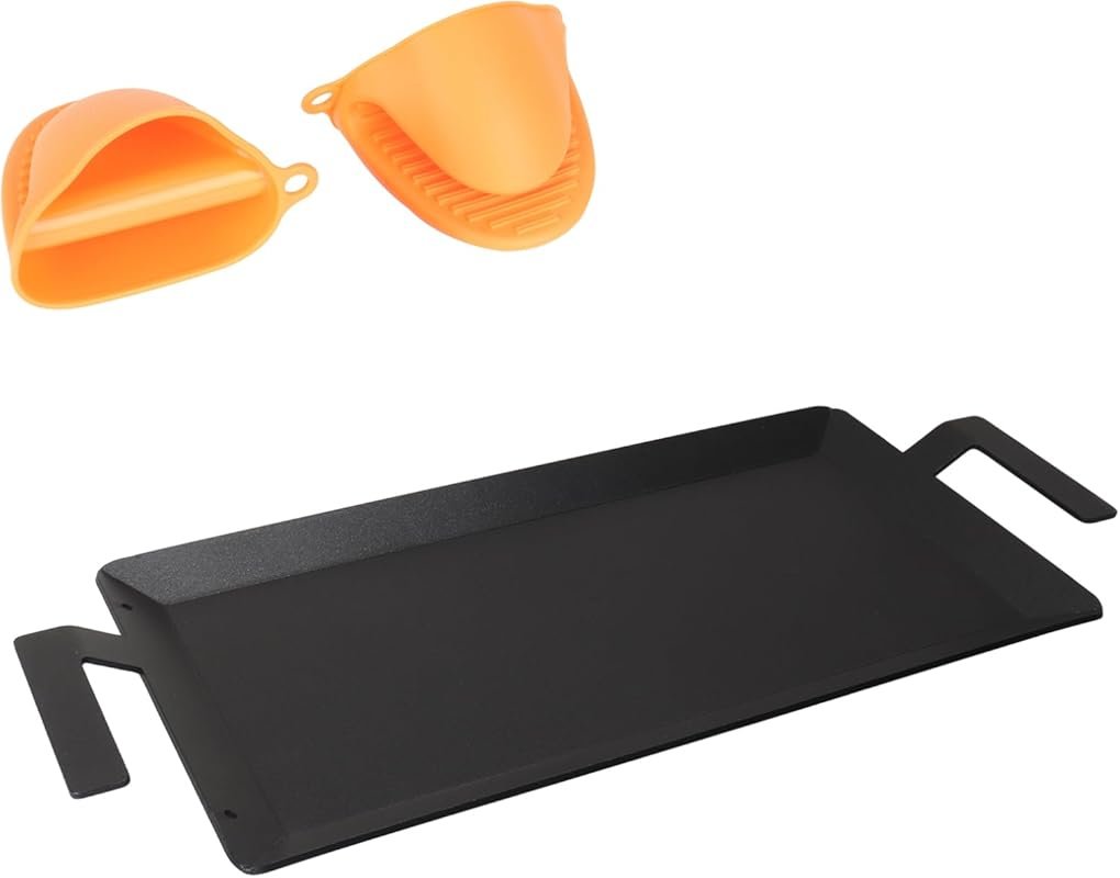 Professional Carbon Steel Double‑Burner Griddle 24×10‑Inch