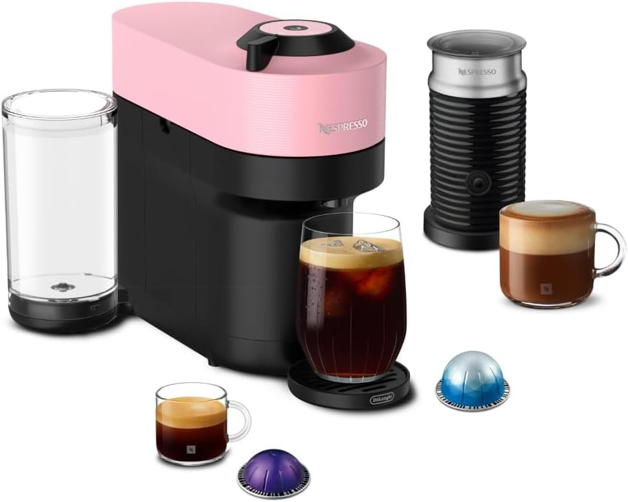 Nespresso Vertuo Pop+ Coffee & Espresso Maker with Milk Frother, Candy