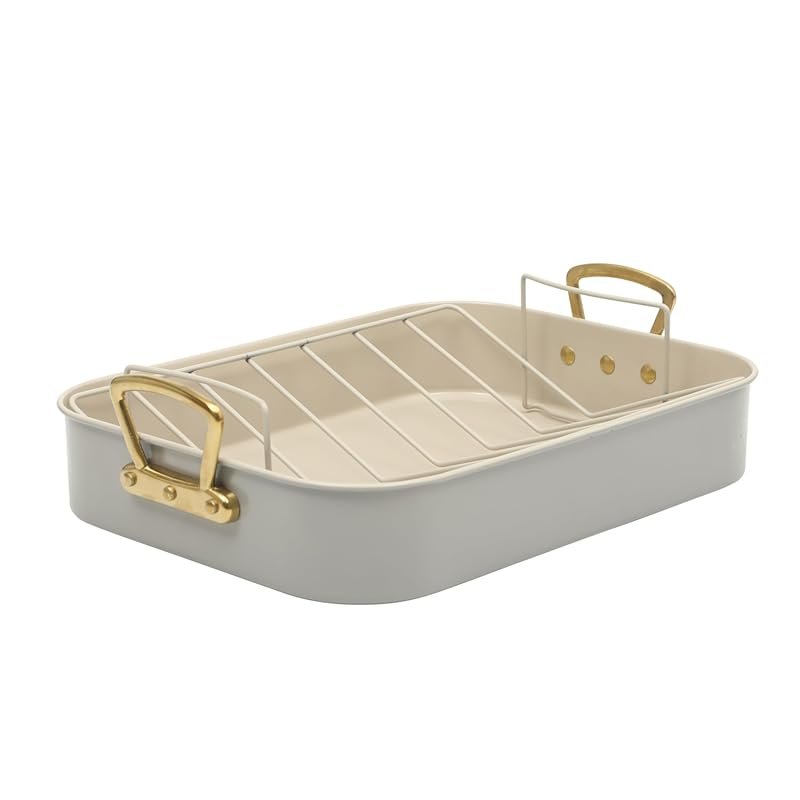 Gibson Broxton Nonstick Roaster with Rack, 16x12-Inch, Cast Aluminum G