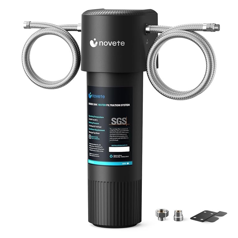 NOVETE Under Sink Water Filter NSF 42 & 372 Certified Reduces 99.5% Ch