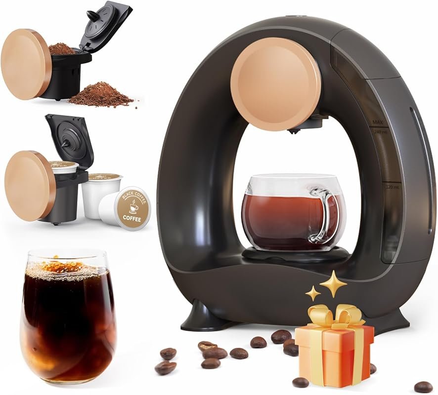 One-Touch Single-Serve Coffee Maker for K-Cups, Grounds & Tea, Brews i