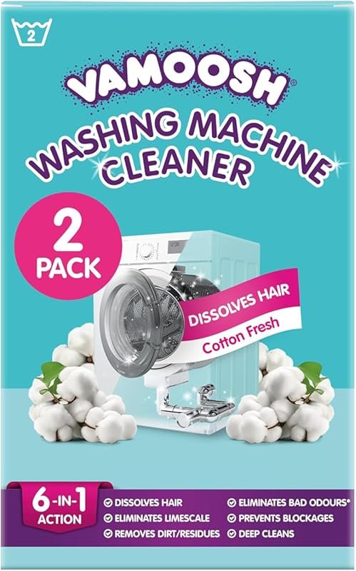 Vamoosh 6-in-1 Washing Machine Cleaner Dissolves Pet Hair, Eliminates 