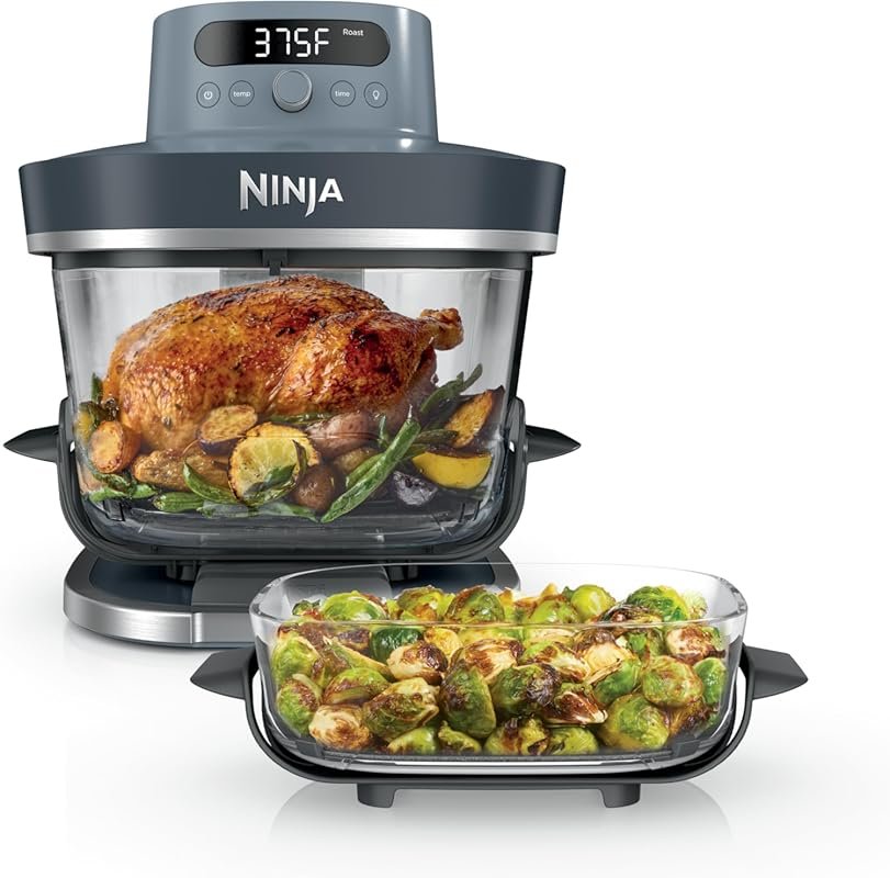 Ninja Crispi Pro Glass Air Fryer with 6QT Containers, Non-Toxic, 450°F