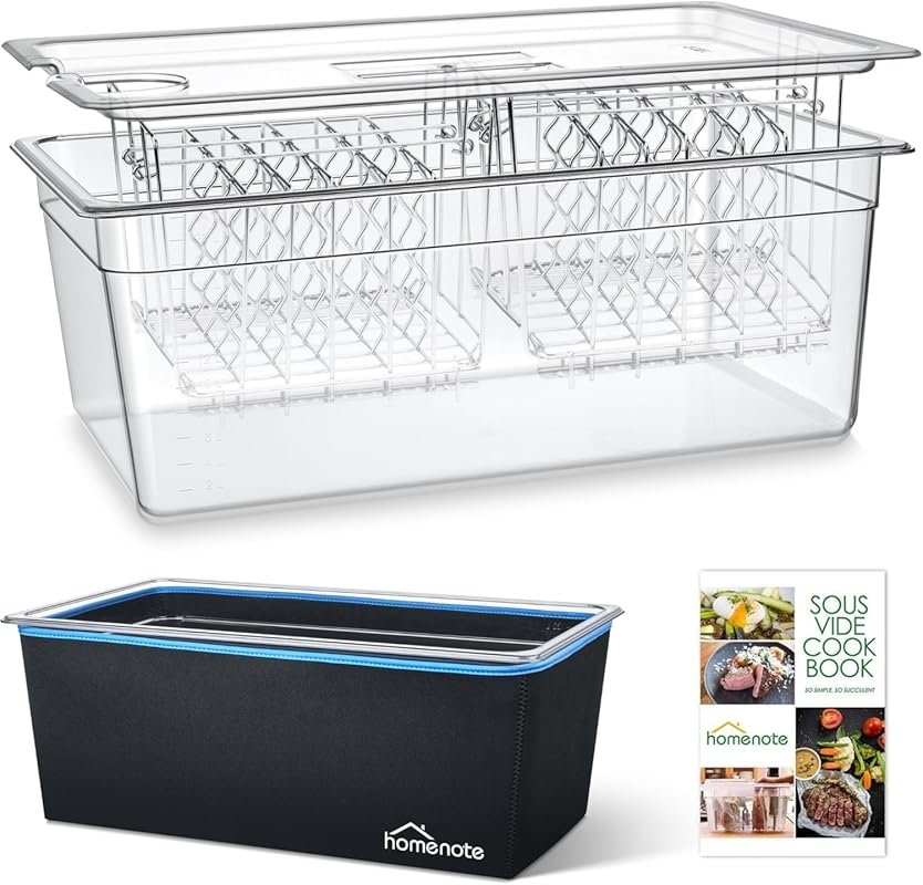 HOMENOTE 26 Quart Sous Vide Container Kit – BPA-Free with Lid, 2 Racks