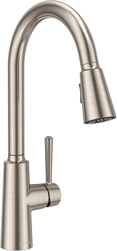 Lava Odoro Brushed Nickel Kitchen Faucet with Pull Down Sprayer, 2-Fun