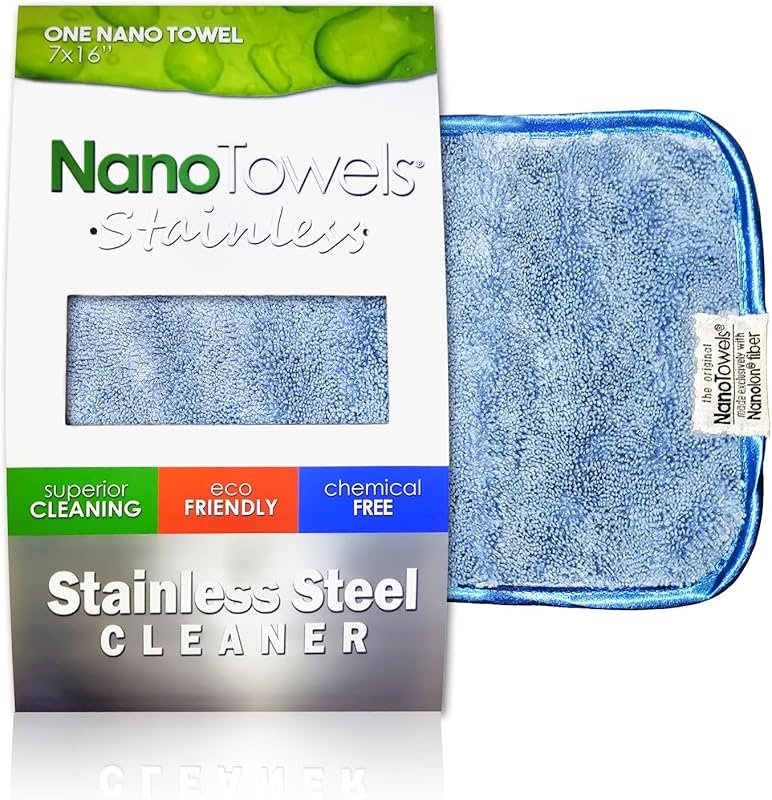 Nano Towels Nano Blue Stainless Steel Cleaner – Chemical-Free, Reusabl