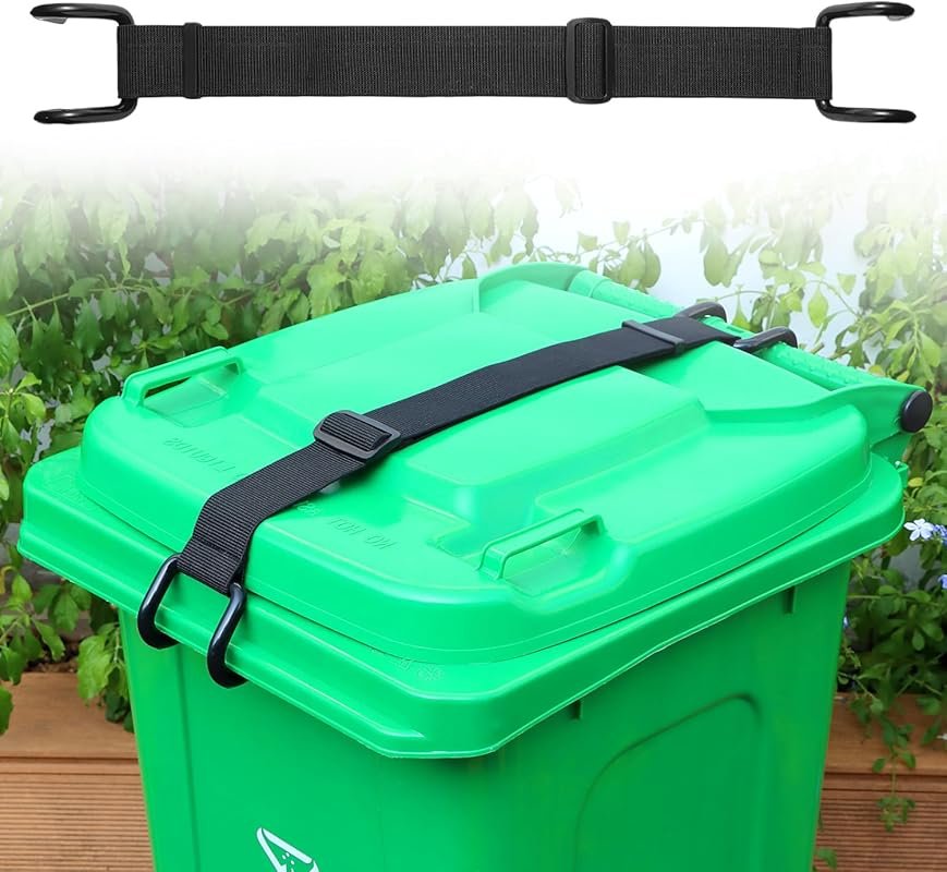 Metal Non-Slip Double Claw Trash Can Lid Lock for Outdoor Bins 28–96 G