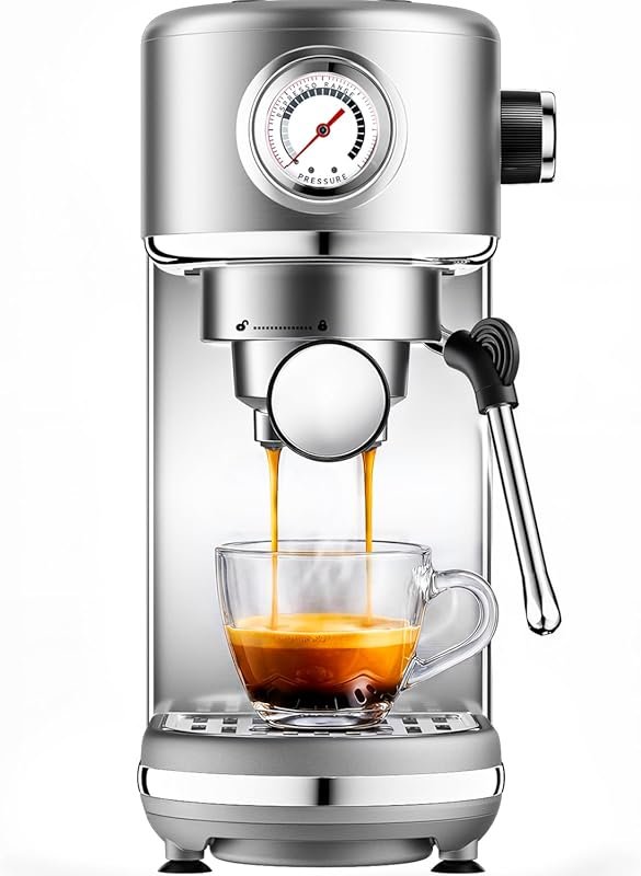 Atatix 20‑Bar Compact Espresso Machine with Milk Frother, 44 oz Remova