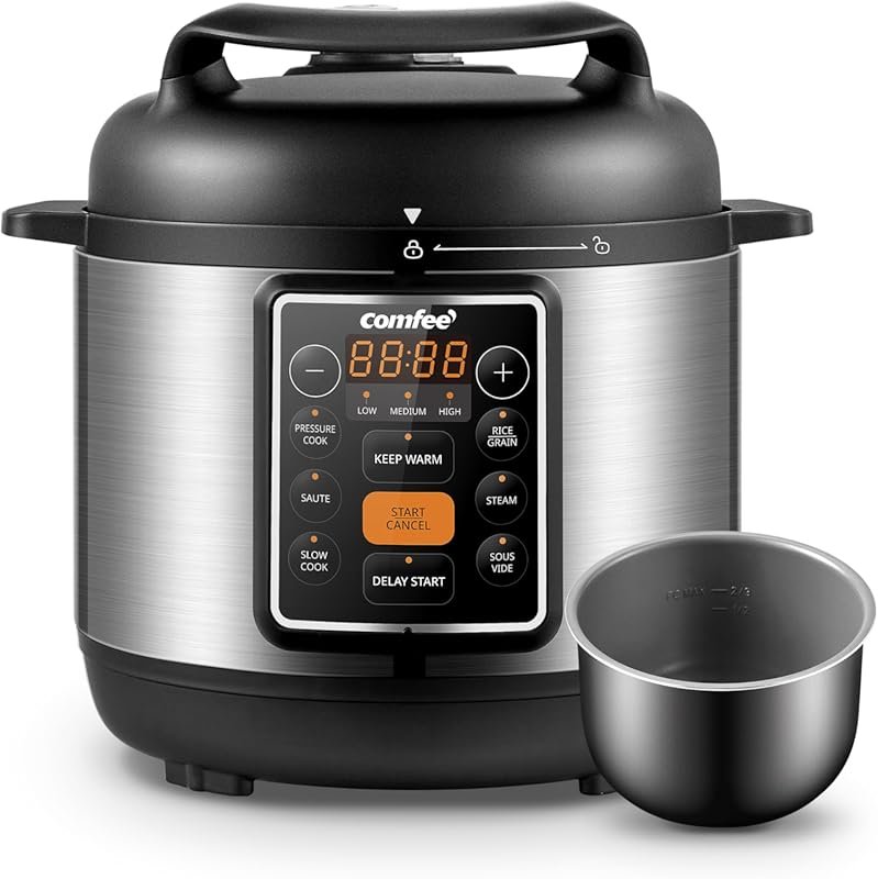 COMFEE’ 7-in-1 Small Electric Pressure Cooker, 3‑Quart Ceramic Non‑Sti