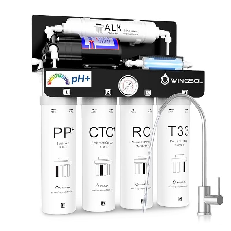 WINGSOL Mineral Alkaline UV RO System with NSF Certified 12-Layer Filt