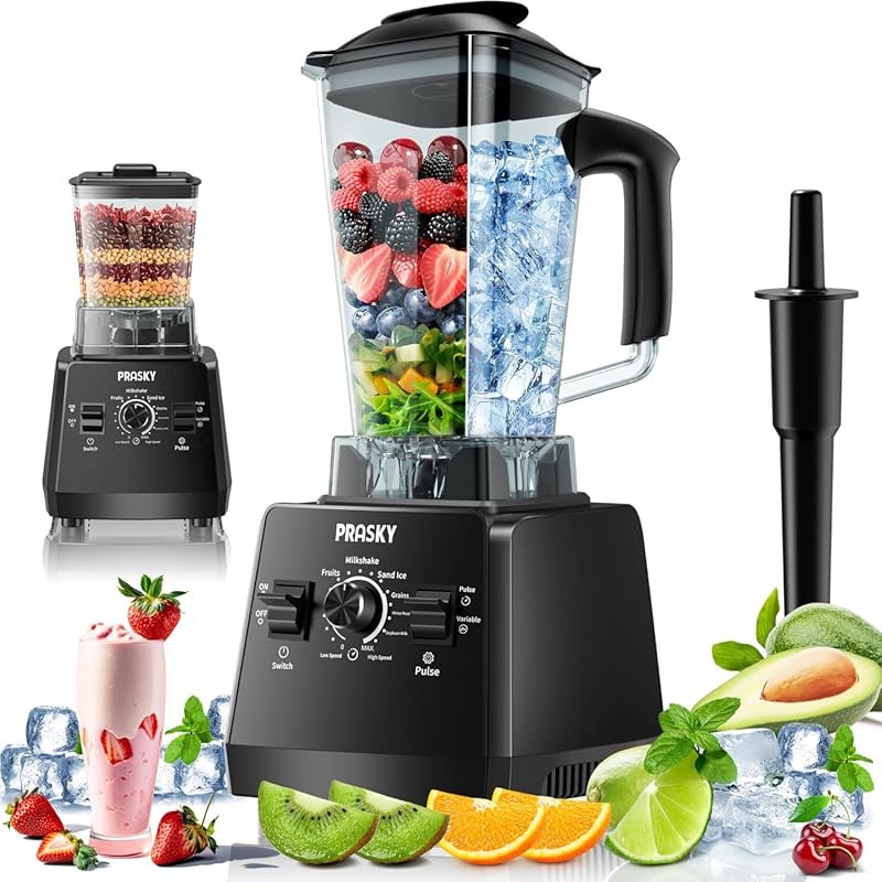 PRASKY Professional Blender, 2400W max power, 68oz BPA-free containers