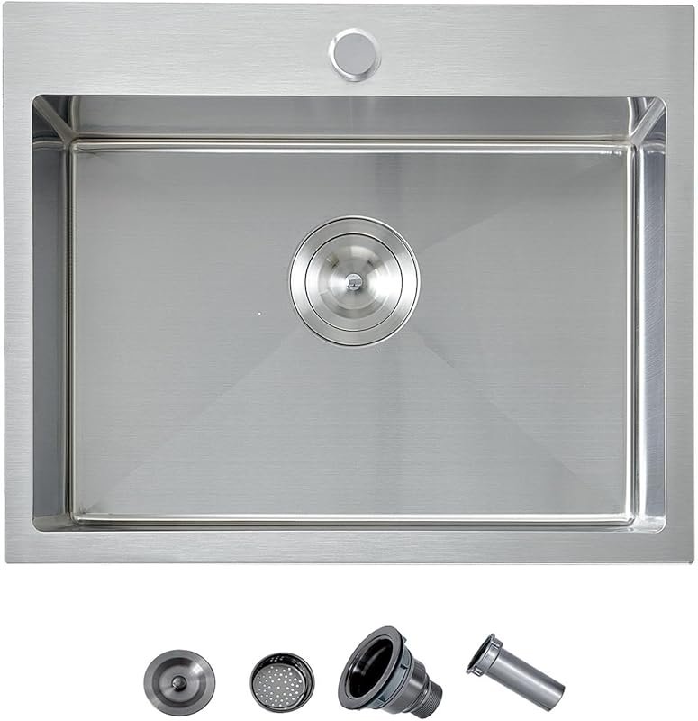 20 Inch Drop In Stainless Steel Single Bowl Top Mount Wet Prep