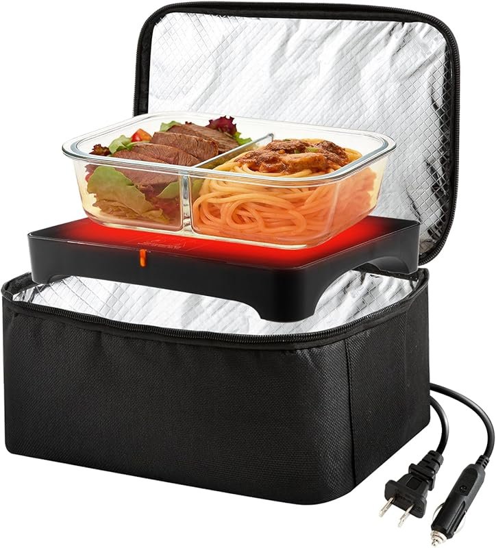 100W Portable Oven – 3‑in‑1 Electric Lunch Box Food Warmer, 12V/24V/11