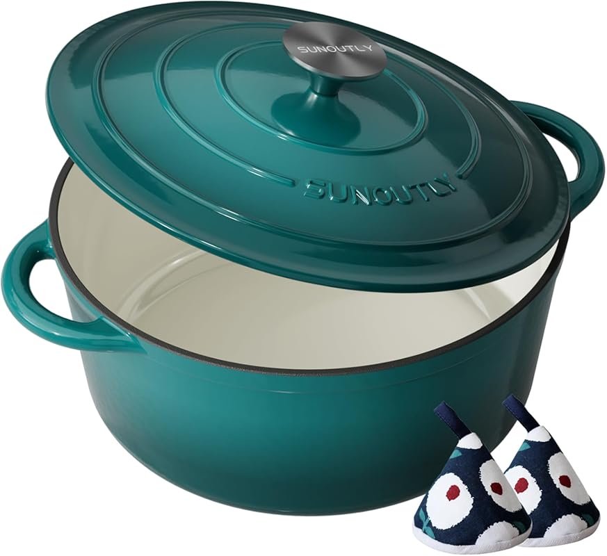 Enameled Cast Iron 7.5 Qt Dutch Oven with Lid & Potholders, All Stovet
