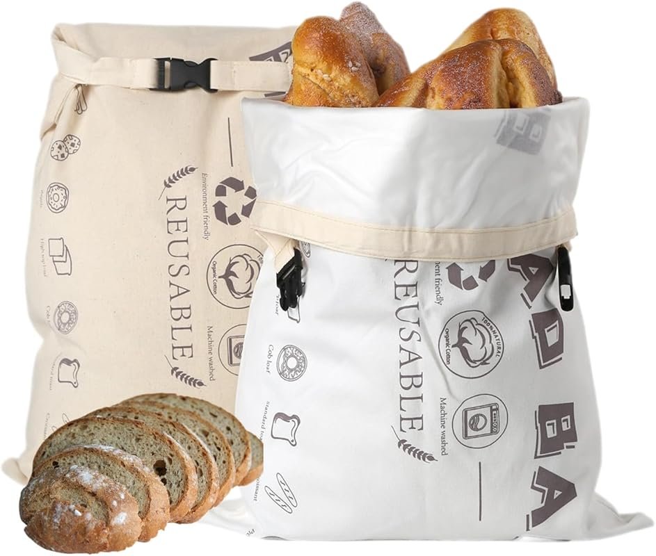 Large Reusable Sourdough Bread Storage Bags, Food-Grade TPU Lining, Fr
