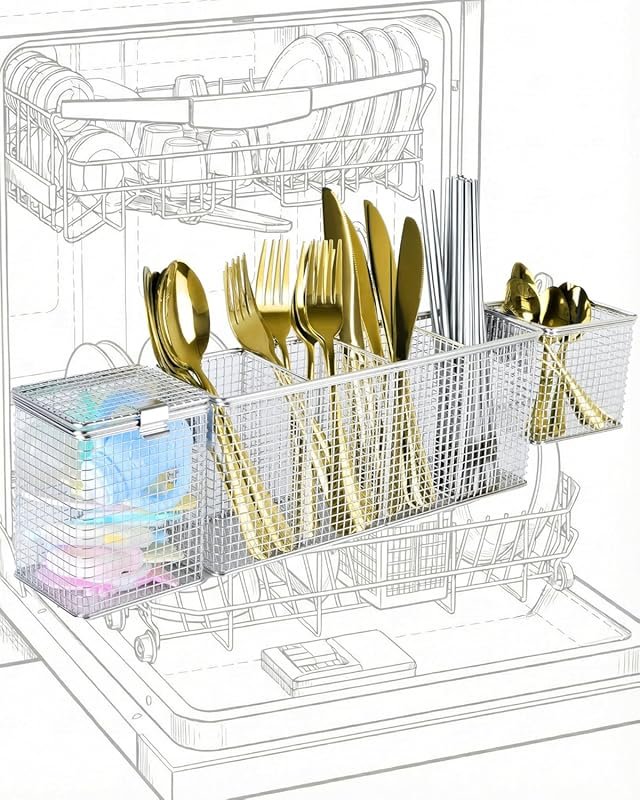 Universal 304 Stainless Steel Dishwasher Silverware Basket for Bottles