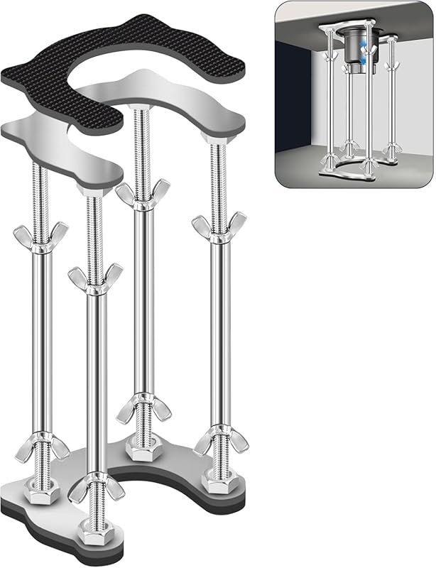 Space-Saving Upright Undermount Sink Bracket with Non-Slip Pads, Stain