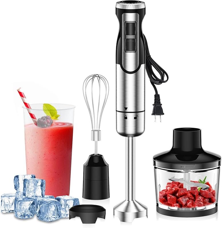 Colarlemo 1800W 4‑in‑1 Immersion Blender Stick with Turbo Boost, 8 Spe