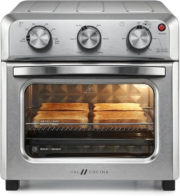 VAL CUCINA 6‑in‑1 Compact Air Fryer Toaster Oven Combo, 12.7 qt, Fits