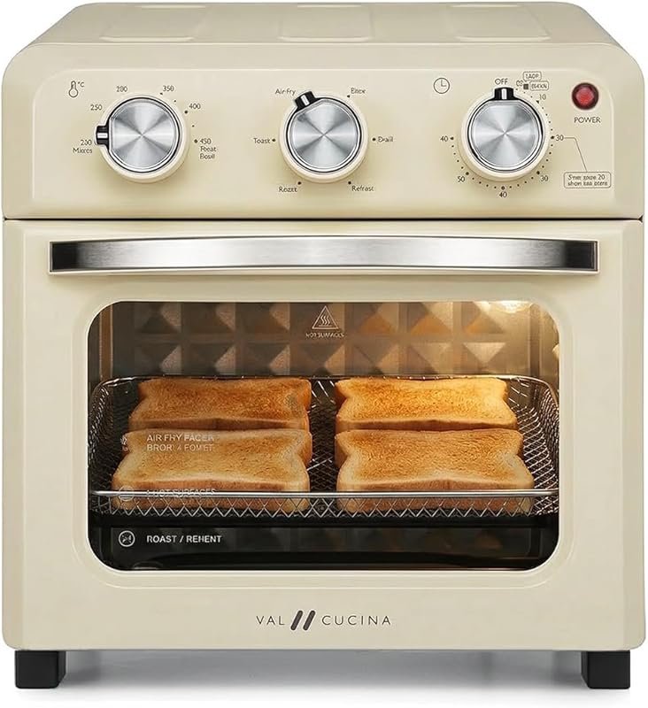 VAL CUCINA 6‑in‑1 Compact Air Fryer Toaster Oven Combo, 12.7 qt, Fits