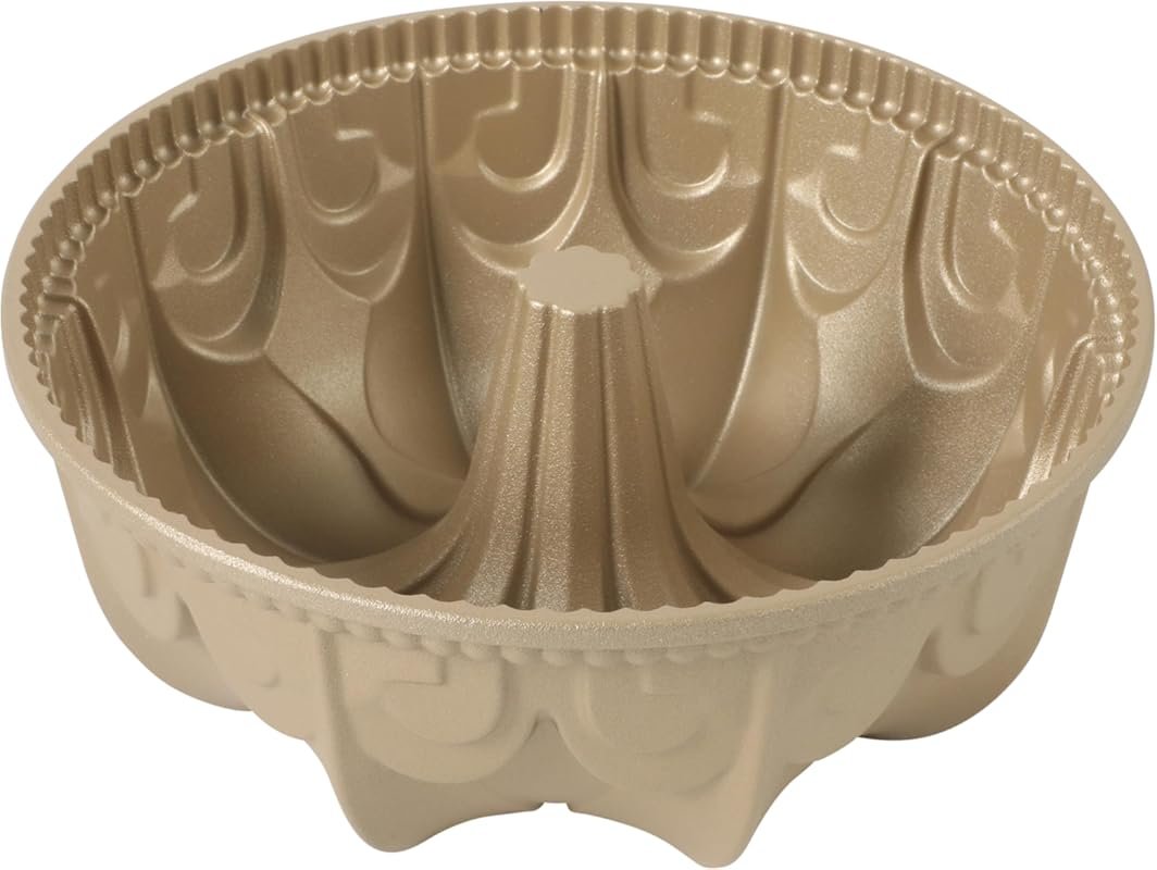 Martha Stewart Champagne Gold 12-Cup Nonstick Fluted Tube Cake Pan