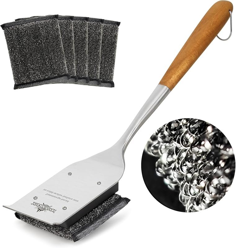 XUDAKAIXIN Bristle-Free Grill Brush – 5 Replacement Heads Included for