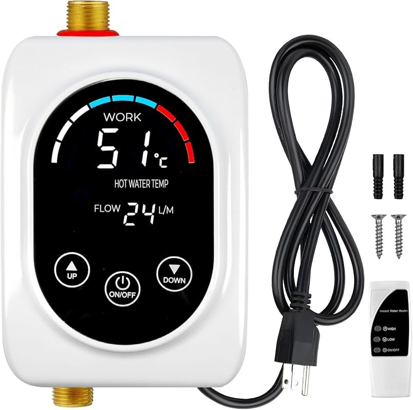 3000W 110V Portable Tankless Water Heater with Digital Display for Kit