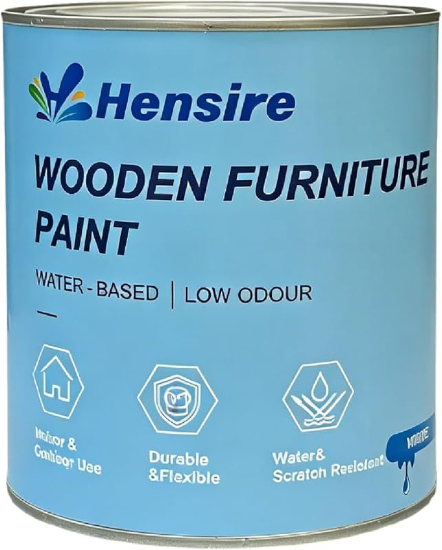 Hensire Wood & Furniture Paint 35oz Black All-in-One No Sanding Water-