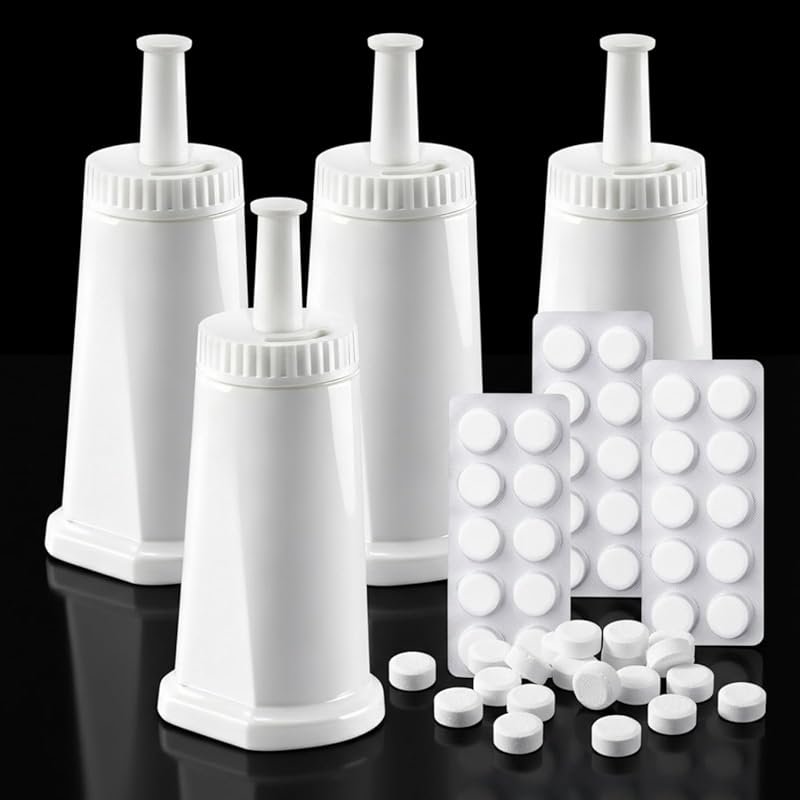 Remerry 4 Pack Water Filters with 30 Cleaning Tablets for Breville Bes