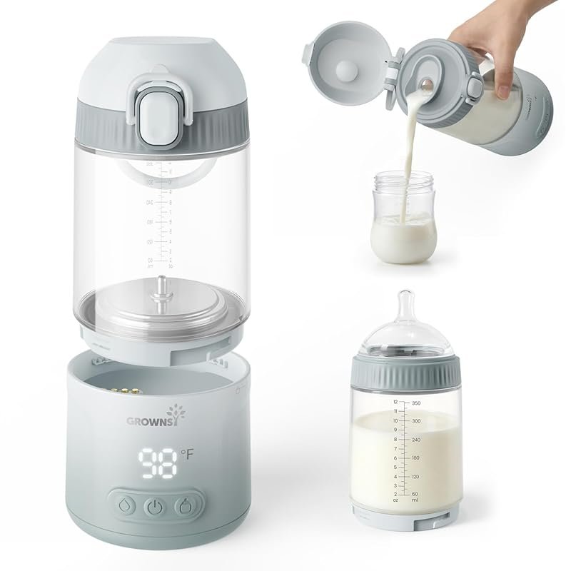 Grownsy All-in-One Portable Bottle Warmer – Dual Heating Modes, 2-Min 