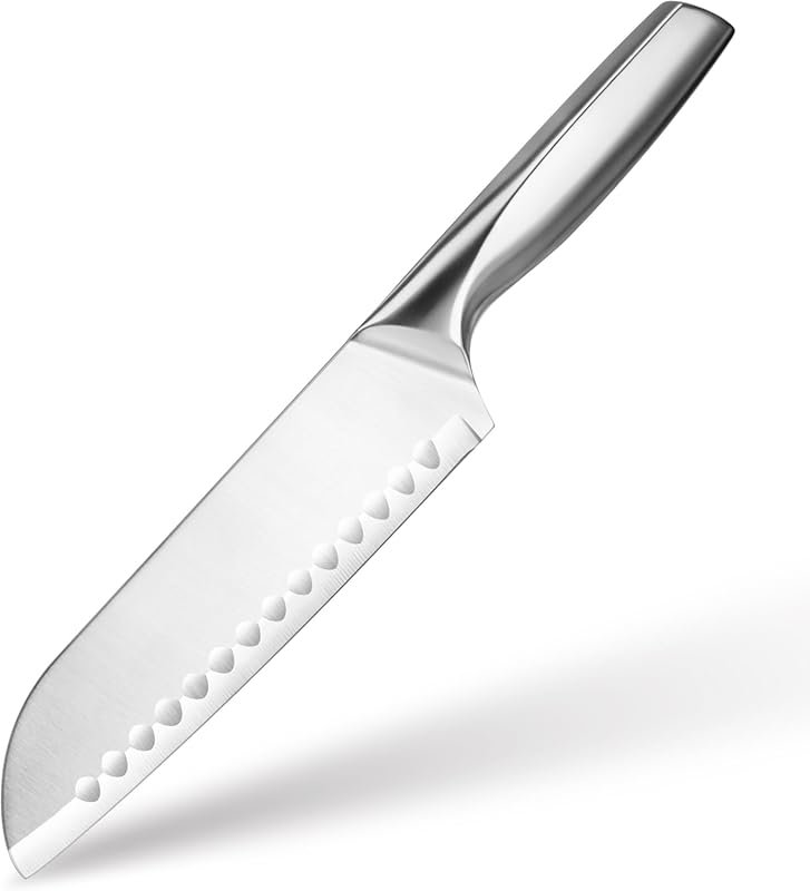 7-Inch Santoku Knife with Razor Sharp High-Carbon German Steel for Sli